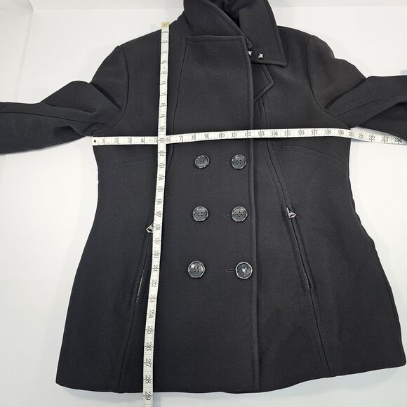 Escada Sport Black Wool Blend Double Breasted Peacoat Women’s Size 42 (L) - Picture 9 of 10